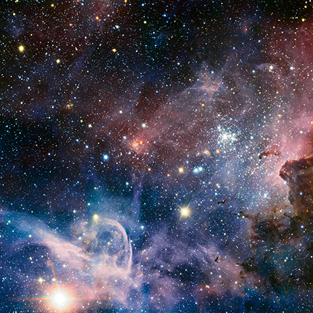 Rymdbild från ESO; European Space Observatory på stjärnor och galaxer. 